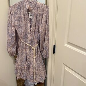 Olivaceous Purple and Cream Mini Dress